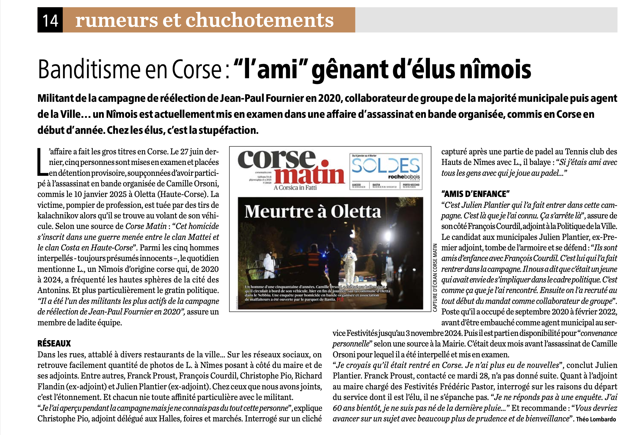 Banditisme en Corse : “l’ami” gênant d’élus nîmois