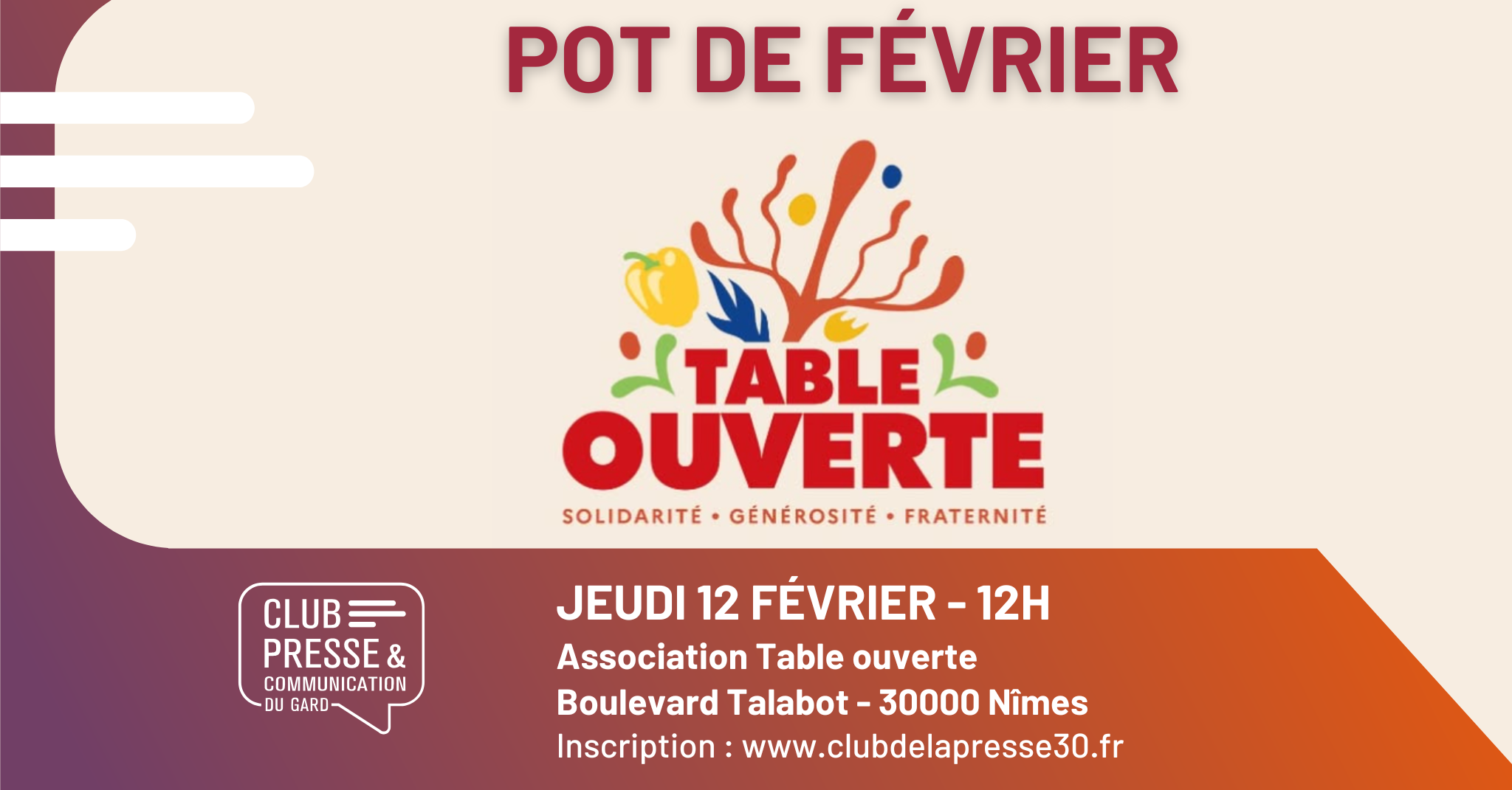 Pot de février Table ouverte