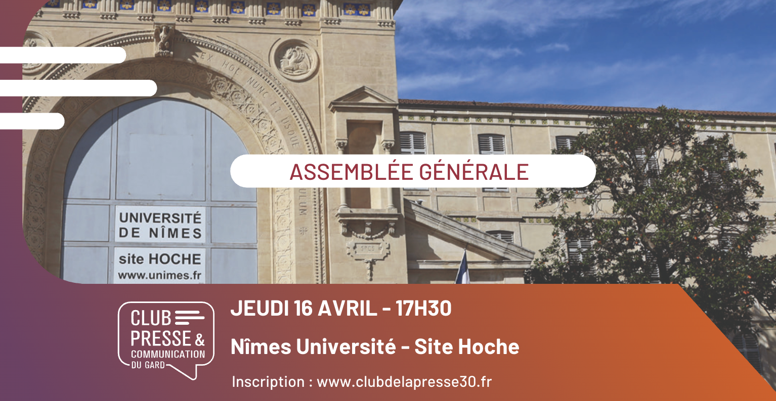 Assemblée générale du Club de la presse et de la communication du Gard – Je ne pourrai pas être présent(e)